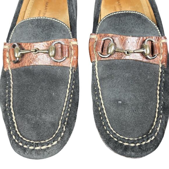 Martin Dingman Driving Loafers Mens 9.5M Black Suede Leather Bit Moc Toe Brazil main image 9
